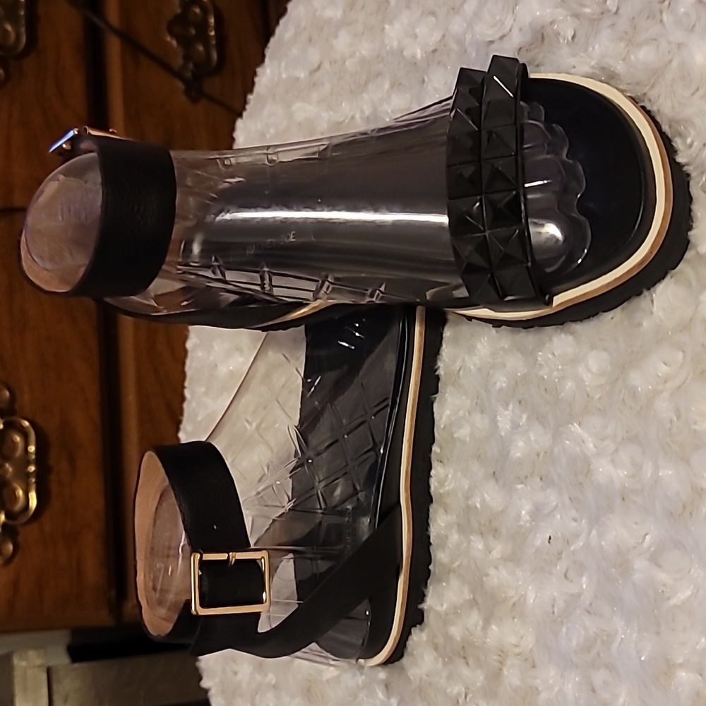 Rachel Zoe Black Finley Flat Sandal Size 6.5